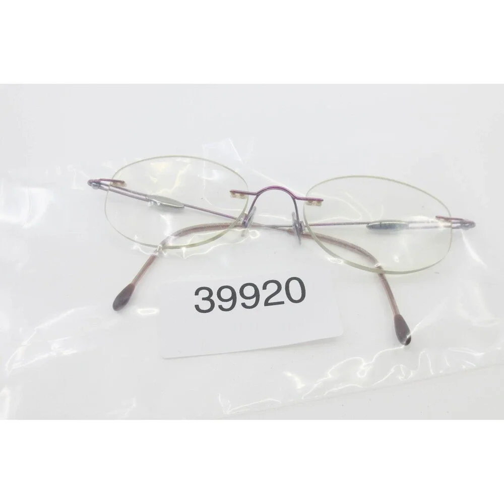Titan Rimless Eyeglasses Purple Titanium Oval Frame Glasses 39920